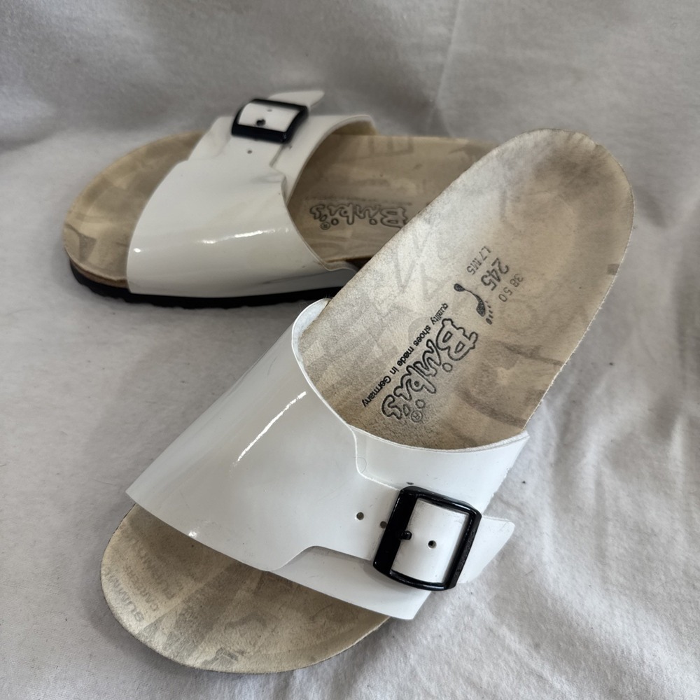 Birki's Sandals Eu 38 245 US L7M5 White 1-Strap Mule Sandals Made in Germany